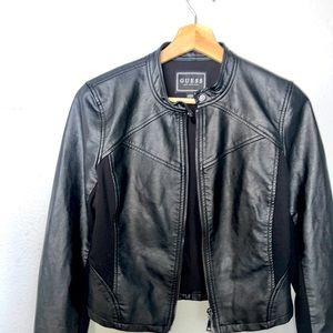 Guess faux leather Jacket, size small, Black.